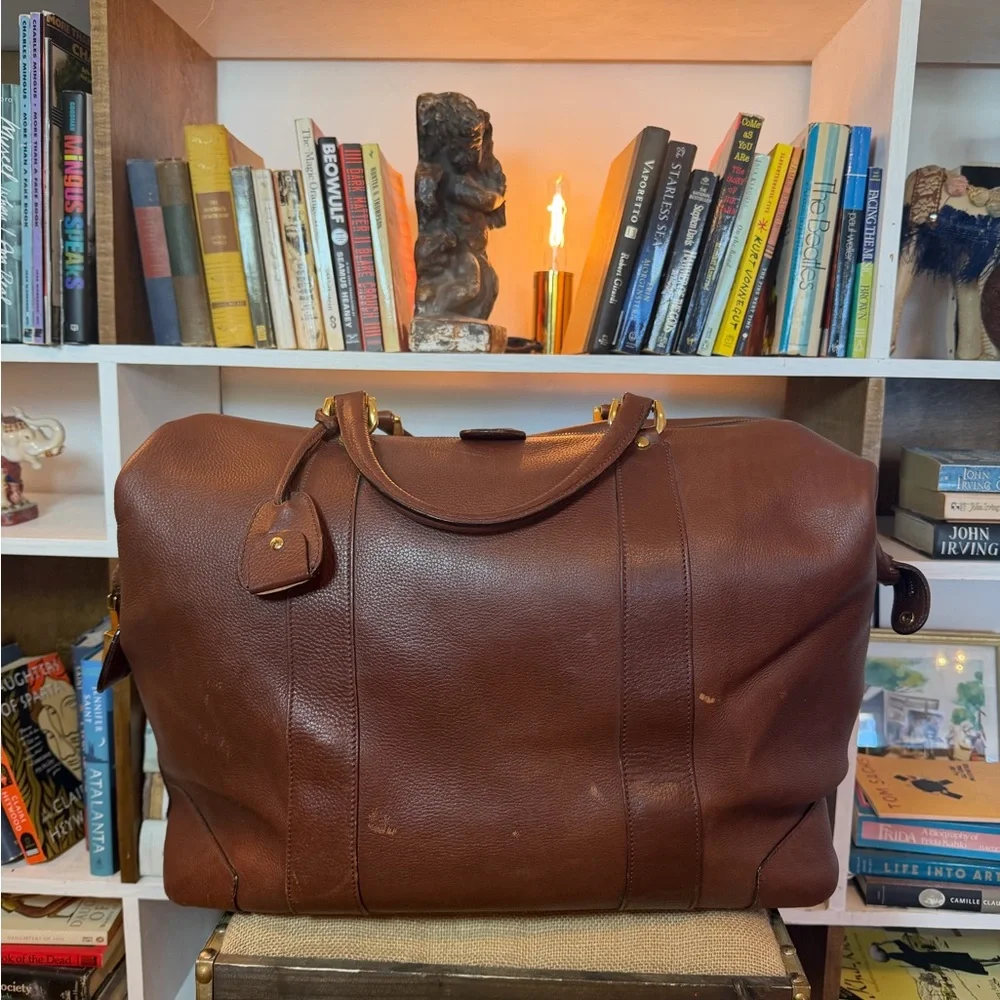 Brioni Duffel Brown Leather Men's Bag